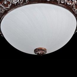 Flush Mount Light Glass Resin Silver Carving European Classic