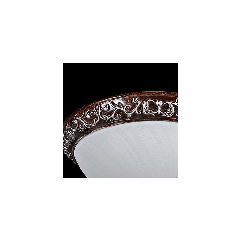 Flush Mount Light Glass Resin Silver Carving European Classic