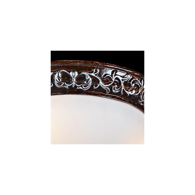 Flush Mount Light Glass Resin Silver Carving European Classic