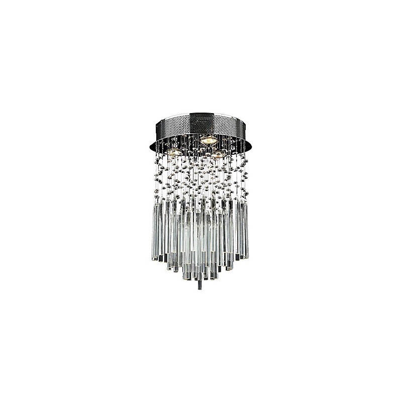 Modern Contemporary Crystal Electroplated Metal Flush Mount