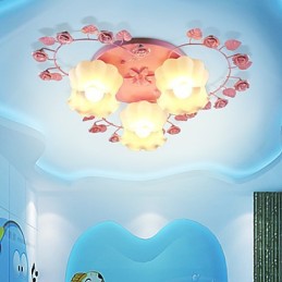 Creative Lamp Lamp Contracted Rural Sweet Pink Rose 3 Absorb Dome Light