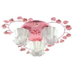 Creative Lamp Lamp Contracted Rural Sweet Pink Rose 3 Absorb Dome Light