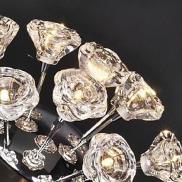 Modern Contemporary Rustic Lodge Chrome Metal Flush Mount