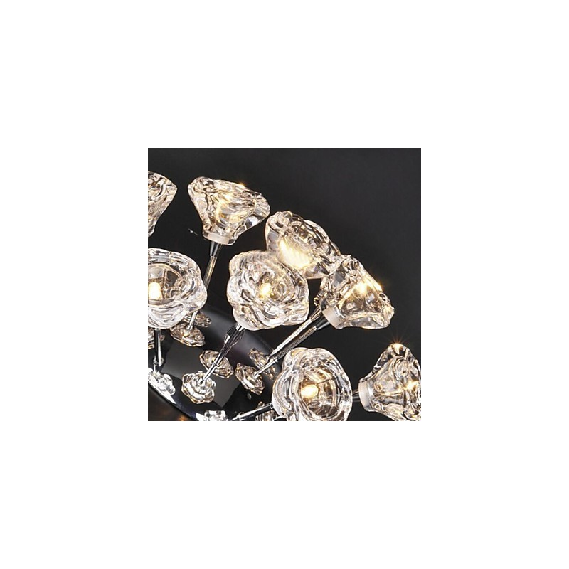 Modern Contemporary Rustic Lodge Chrome Metal Flush Mount