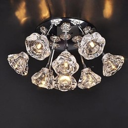 Modern Contemporary Rustic Lodge Chrome Metal Flush Mount