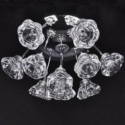 Modern Contemporary Rustic Lodge Chrome Metal Flush Mount