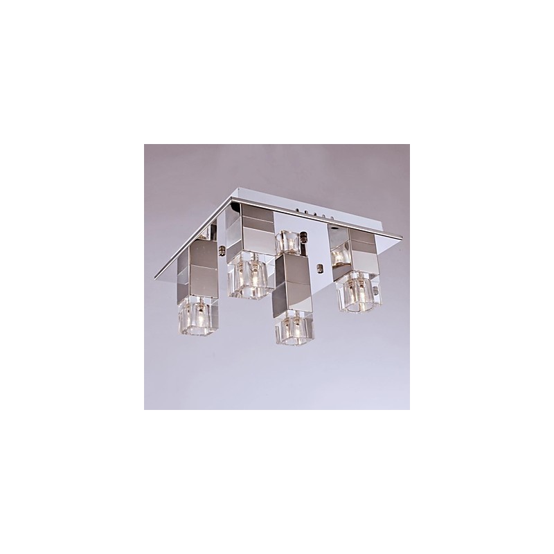 Ceiling Lamps 4 Light Crystal Artistic Stainless Steel Plating