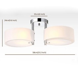 Flush Mount Modern Contemporary 2 Lights Ceiling Light Metal