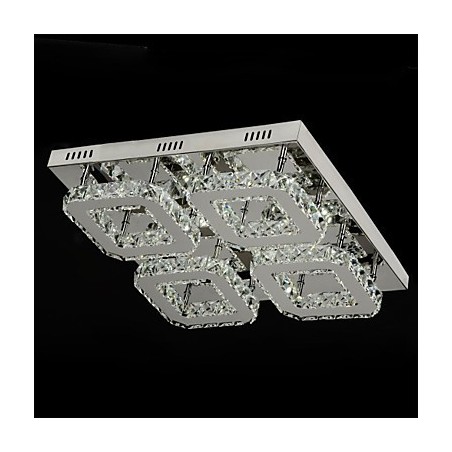 Modern Contemporary Crystal Chrome Metal Flush Mount