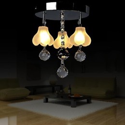 Modern Contemporary Crystal Metal Flush Mount