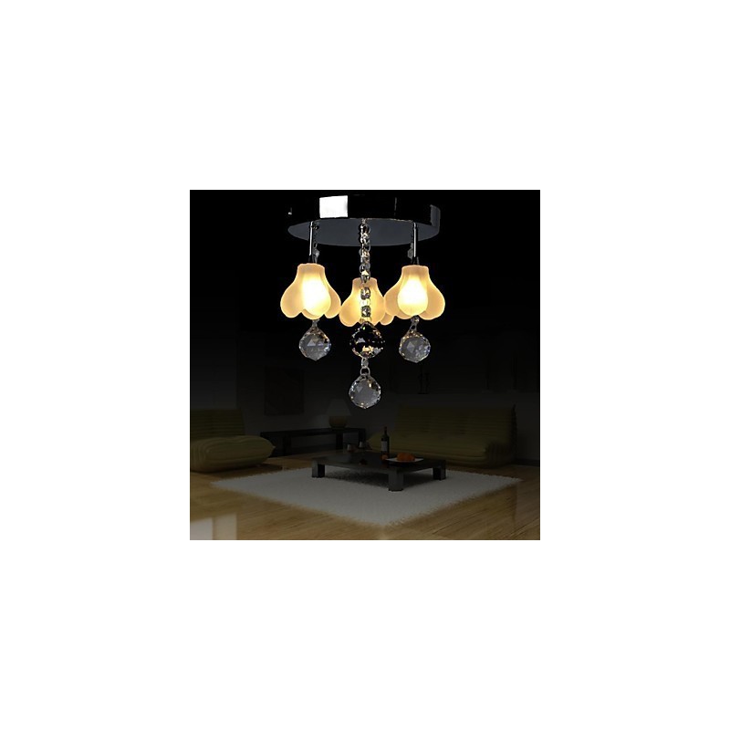 Modern Contemporary Crystal Metal Flush Mount