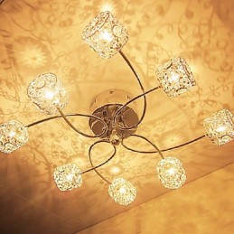 Modern Contemporary Crystal Electroplated Flush Mount