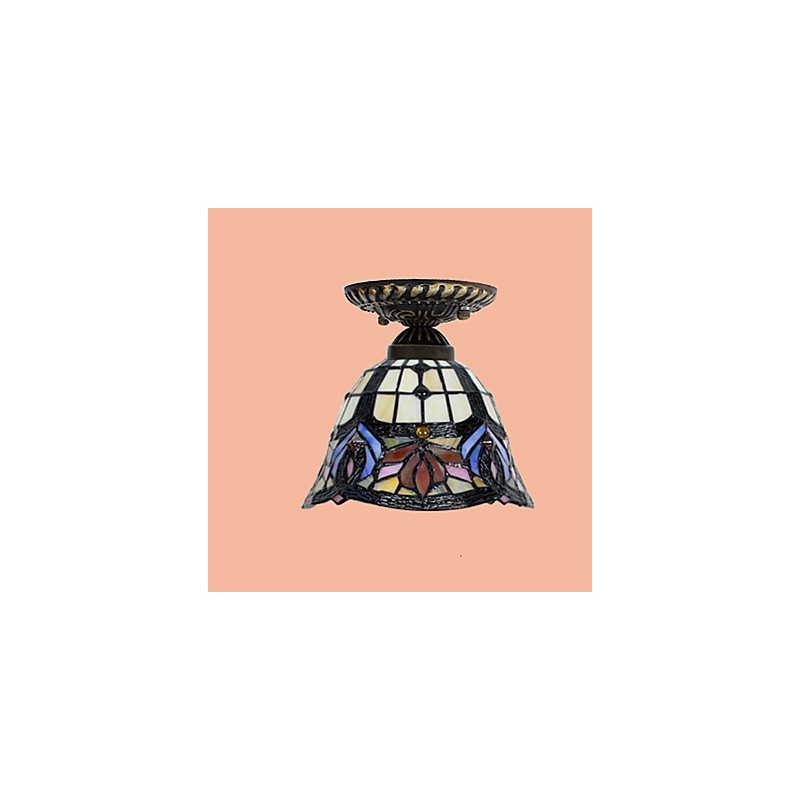 European Rural Creative Arts Stained Glass Absorb Dome Lamp Light