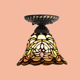 European Rural Creative Arts Stained Glass Absorb Dome Lamp Light