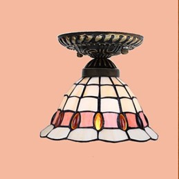 European Rural Creative Arts Stained Glass Absorb Dome Lamp Light