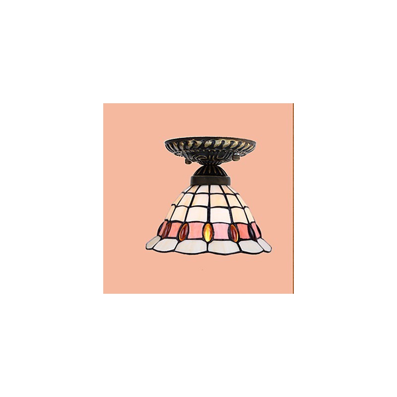 European Rural Creative Arts Stained Glass Absorb Dome Lamp Light