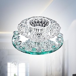 Modern Contemporary Crystal Mini Style Chrome Metal Flush Mount