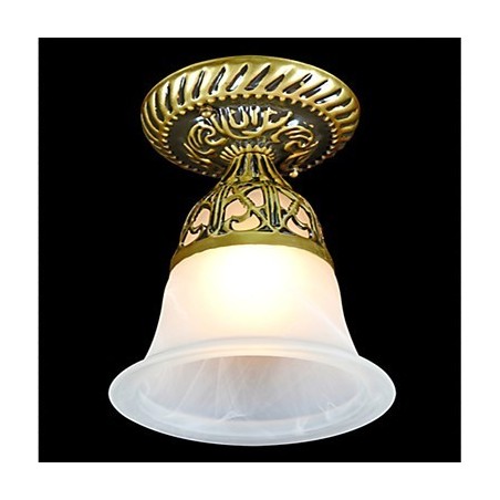 Bronze Flush Mount Light Moire Glass European Classic