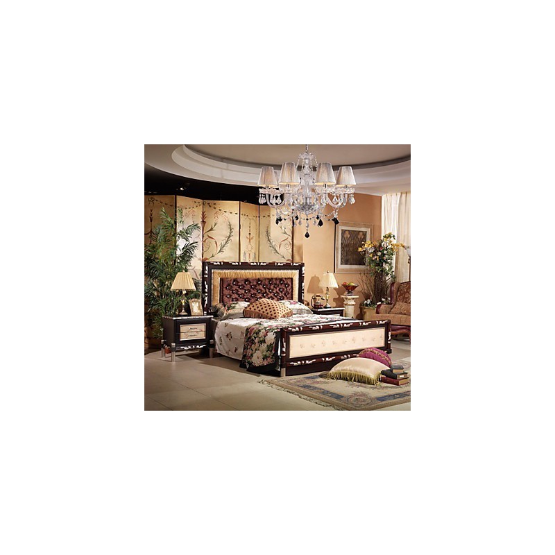 Chandelier Crystal Luxury Modern Living 8 Lights with Fabric Shade