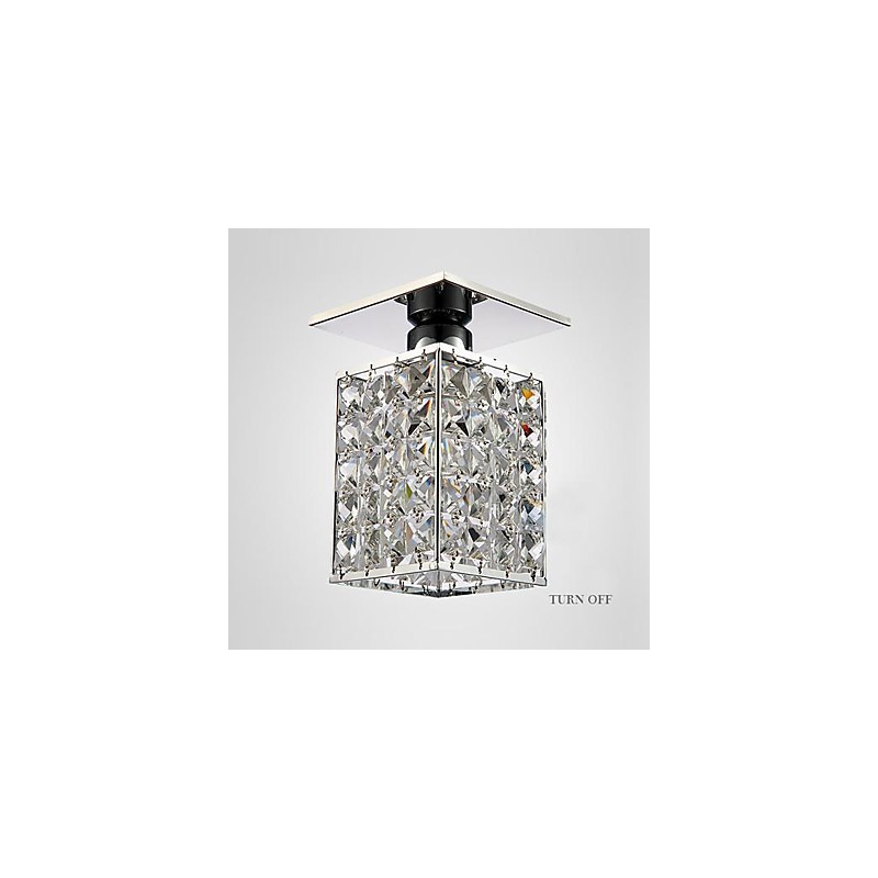 Modern Contemporary Crystal Electroplated Metal Flush Mount