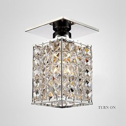 Modern Contemporary Crystal Electroplated Metal Flush Mount