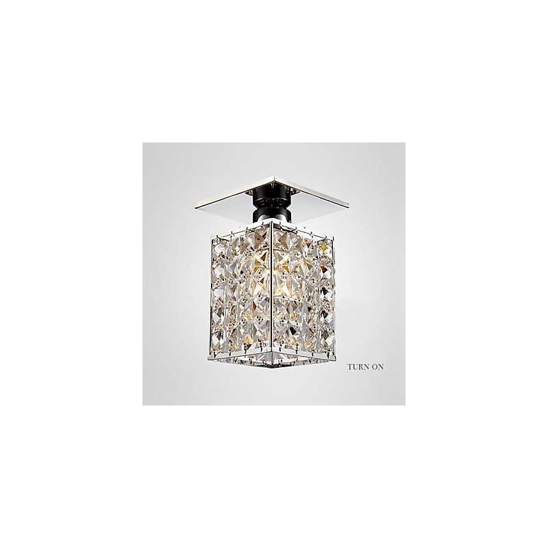 Modern Contemporary Crystal Electroplated Metal Flush Mount