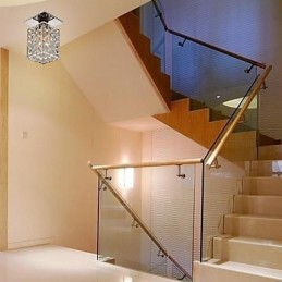 Modern Contemporary Crystal Electroplated Metal Flush Mount