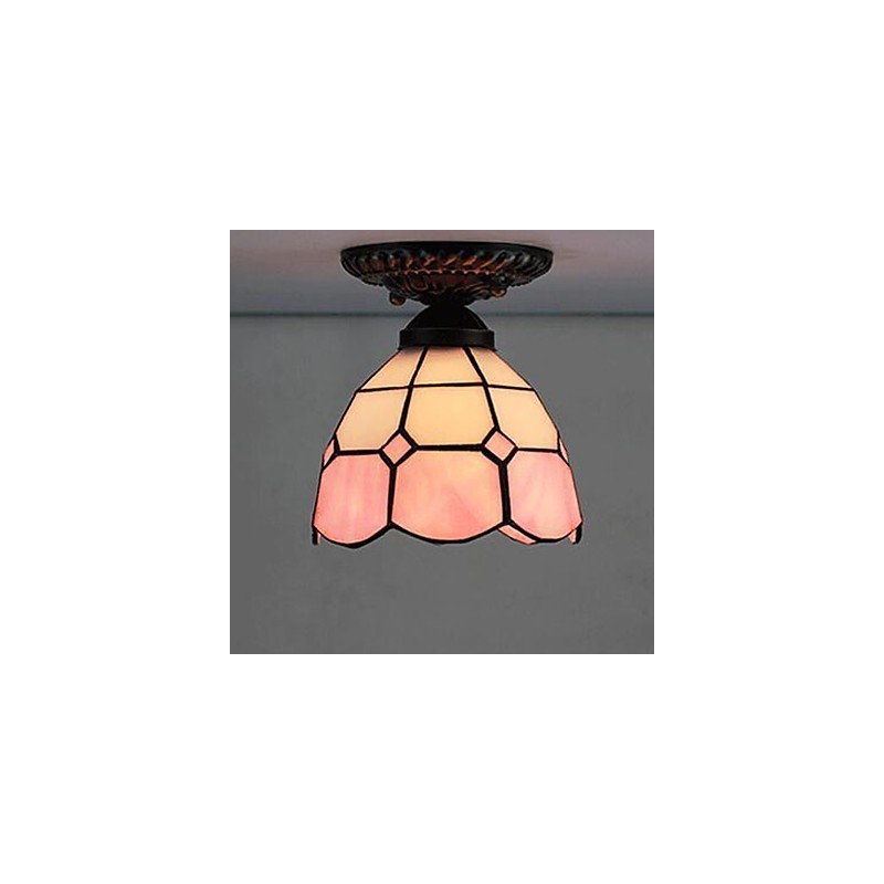 17*European Rural Creative Arts Stained Glass Absorb Dome Lamp Light