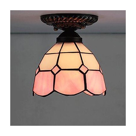 17*European Rural Creative Arts Stained Glass Absorb Dome Lamp Light