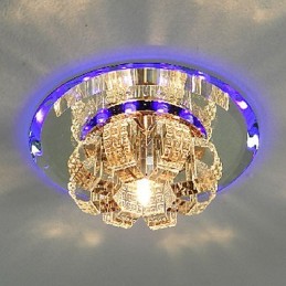 Modern Contemporary Crystal Electroplated Crystal Flush Mount