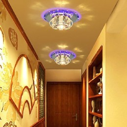 Modern Contemporary Crystal Electroplated Crystal Flush Mount