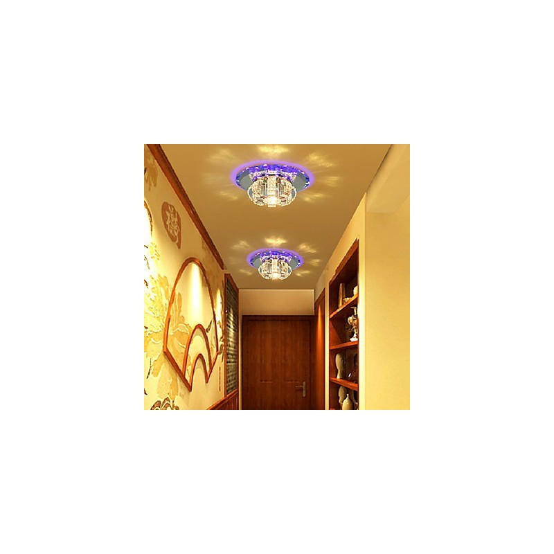 Modern Contemporary Crystal Electroplated Crystal Flush Mount