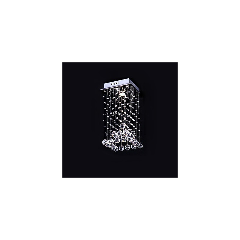 Modern Contemporary Crystal Electroplated Metal Chandelier Flush Mount