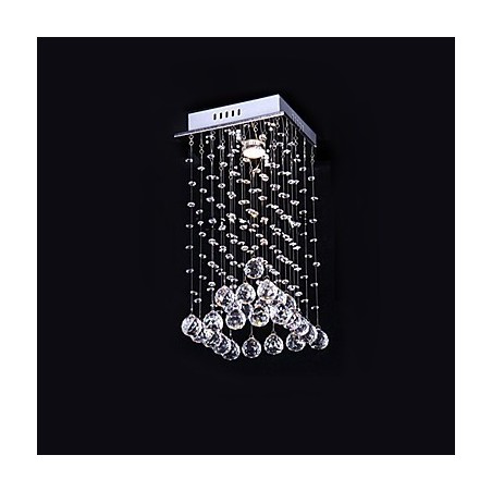 Modern Contemporary Crystal Electroplated Metal Chandelier Flush Mount