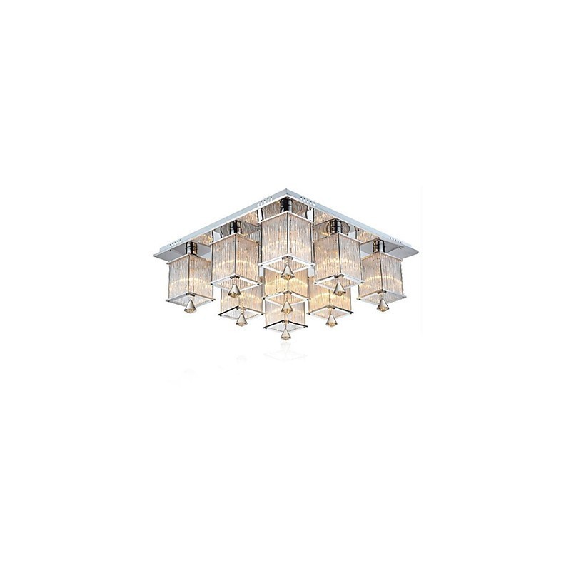 Modern Contemporary Crystal Chrome Metal Flush Mount