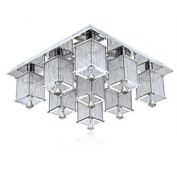 Modern Contemporary Crystal Chrome Metal Flush Mount