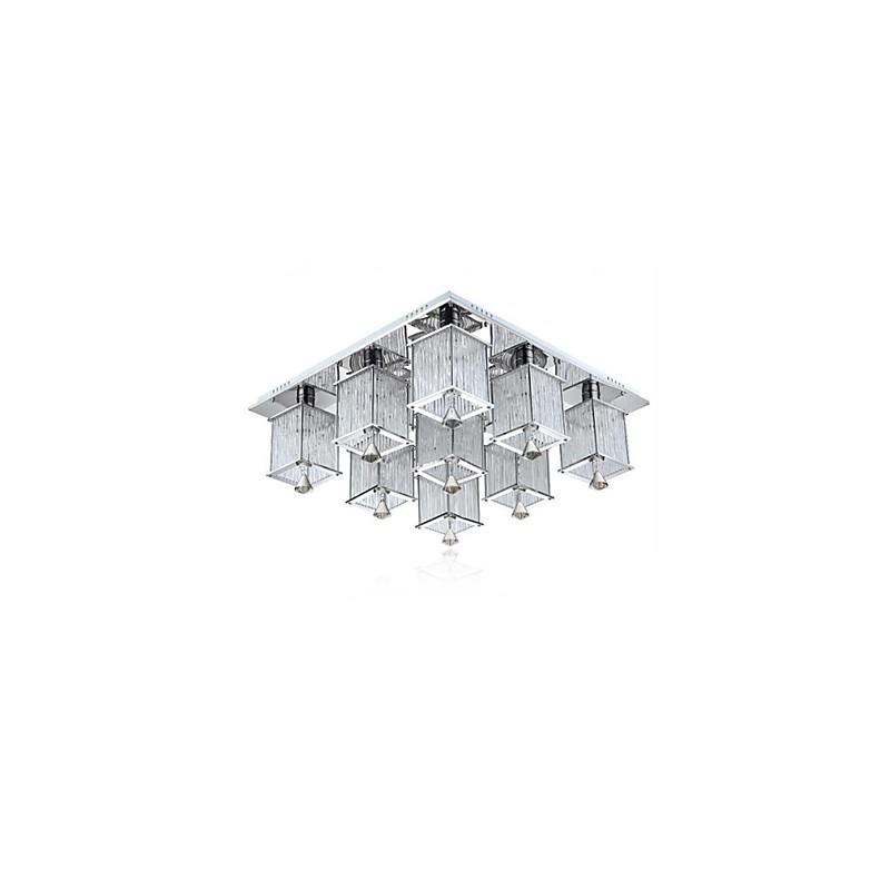 Modern Contemporary Crystal Chrome Metal Flush Mount