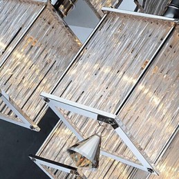 Modern Contemporary Crystal Chrome Metal Flush Mount