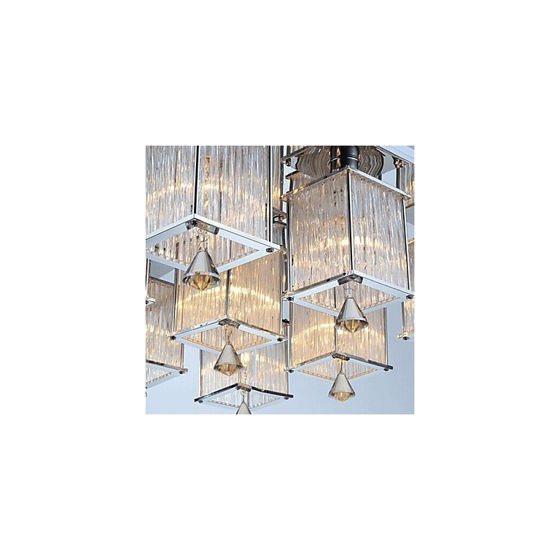 Modern Contemporary Crystal Chrome Metal Flush Mount