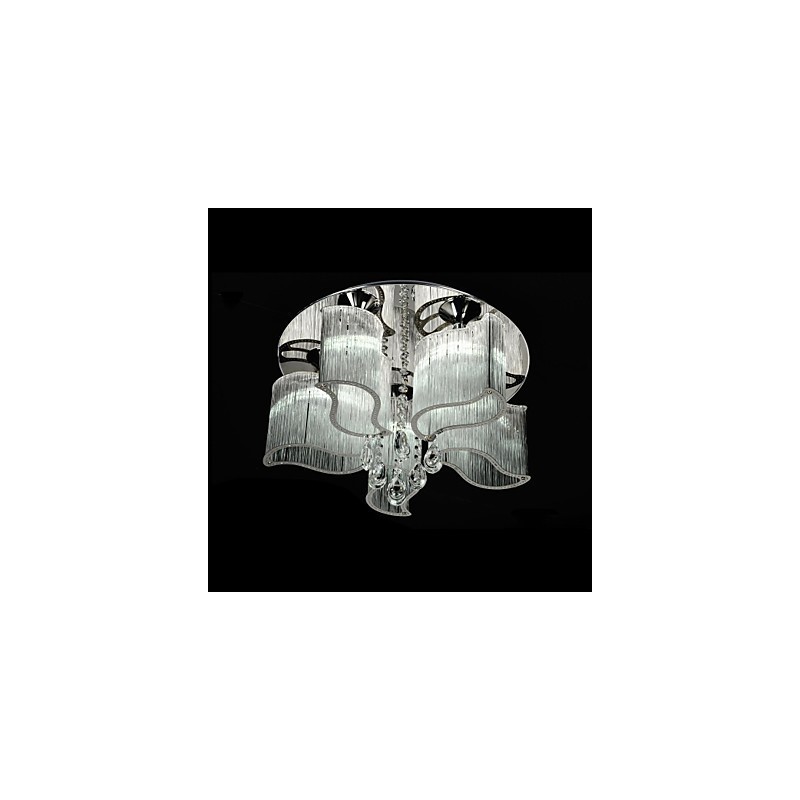 Modern Contemporary Chrome Metal Flush Mount