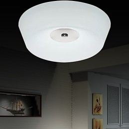 77W Modern Contemporary Chrome Metal Flush Mount