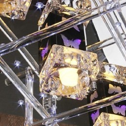 Modern Contemporary Crystal Glass Flush Mount