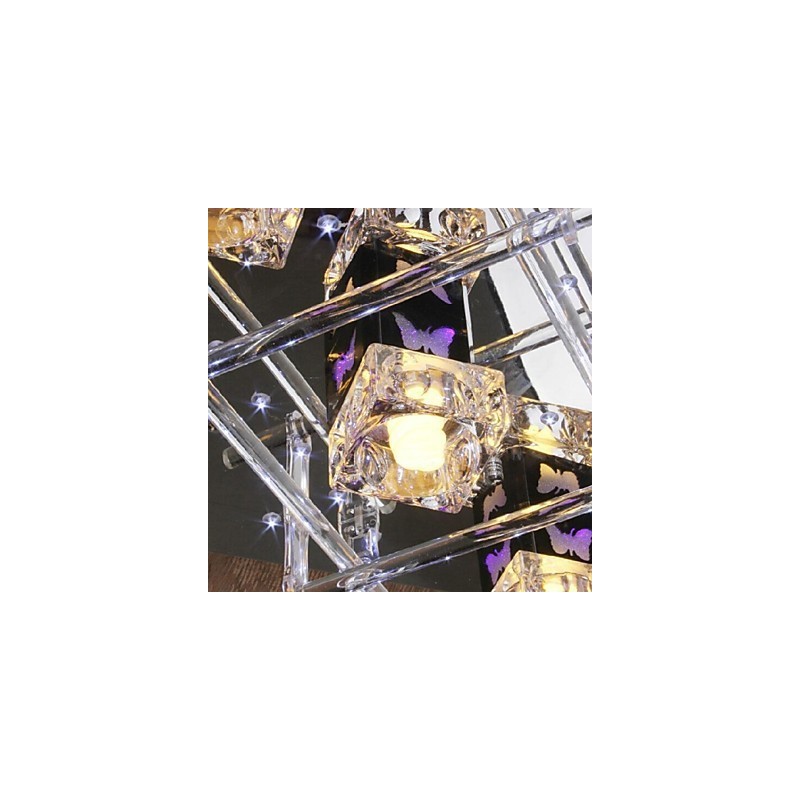 Modern Contemporary Crystal Glass Flush Mount