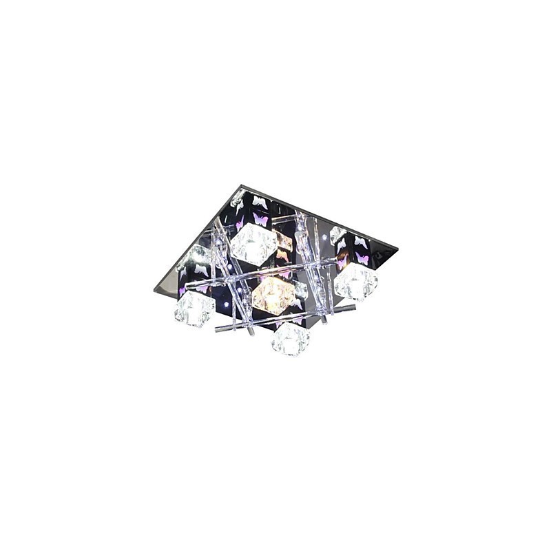 Modern Contemporary Crystal Glass Flush Mount