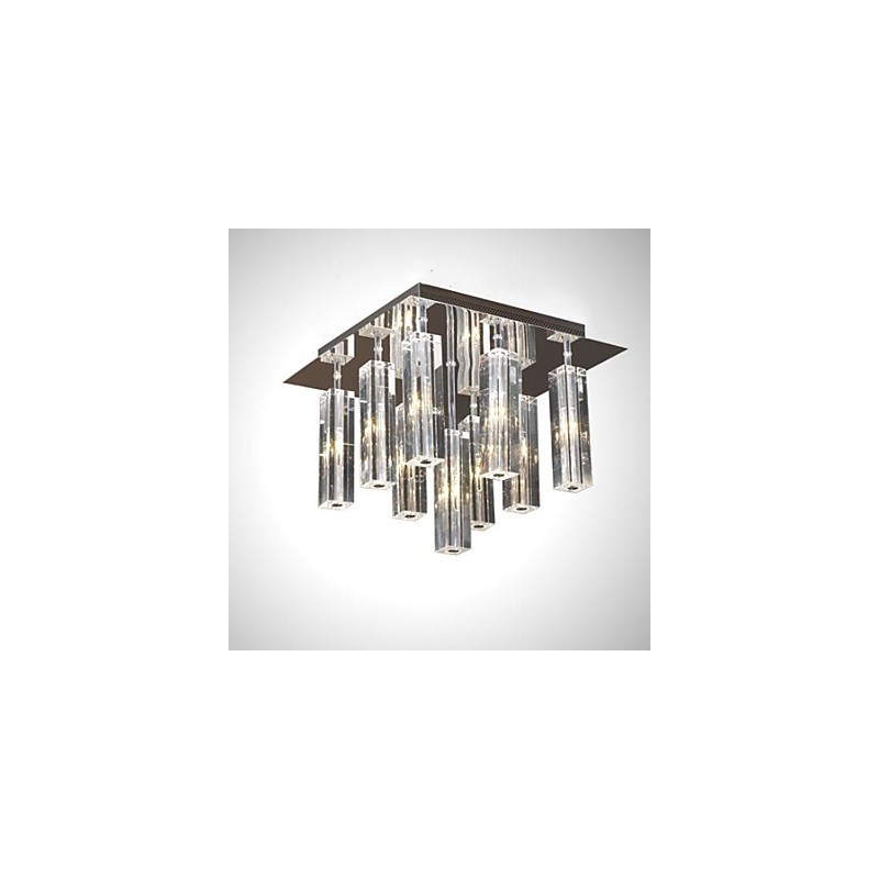 Modern Contemporary Crystal Chrome Metal Flush Mount