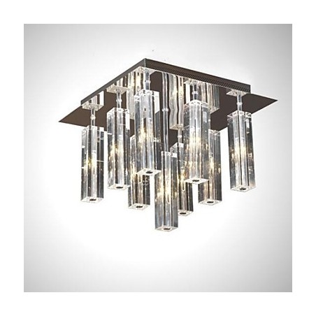 Modern Contemporary Crystal Chrome Metal Flush Mount