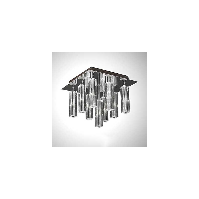 Modern Contemporary Crystal Chrome Metal Flush Mount