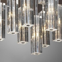 Modern Contemporary Crystal Chrome Metal Flush Mount