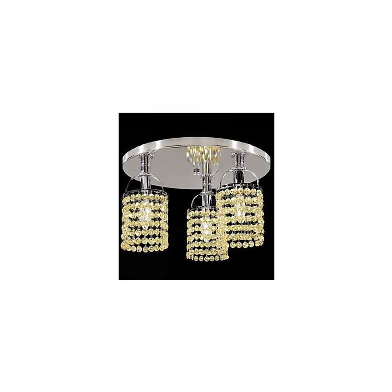 Modern Contemporary Crystal Electroplated Metal Chandelier Flush Mount