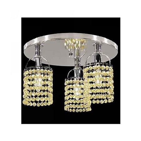 Modern Contemporary Crystal Electroplated Metal Chandelier Flush Mount